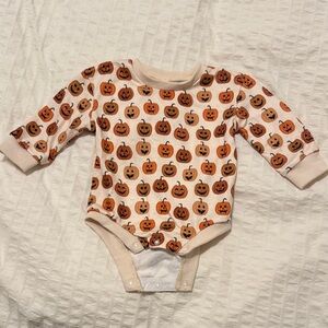 Halloween Jack-o-Lantern Pumpkin Print Kids One Piece